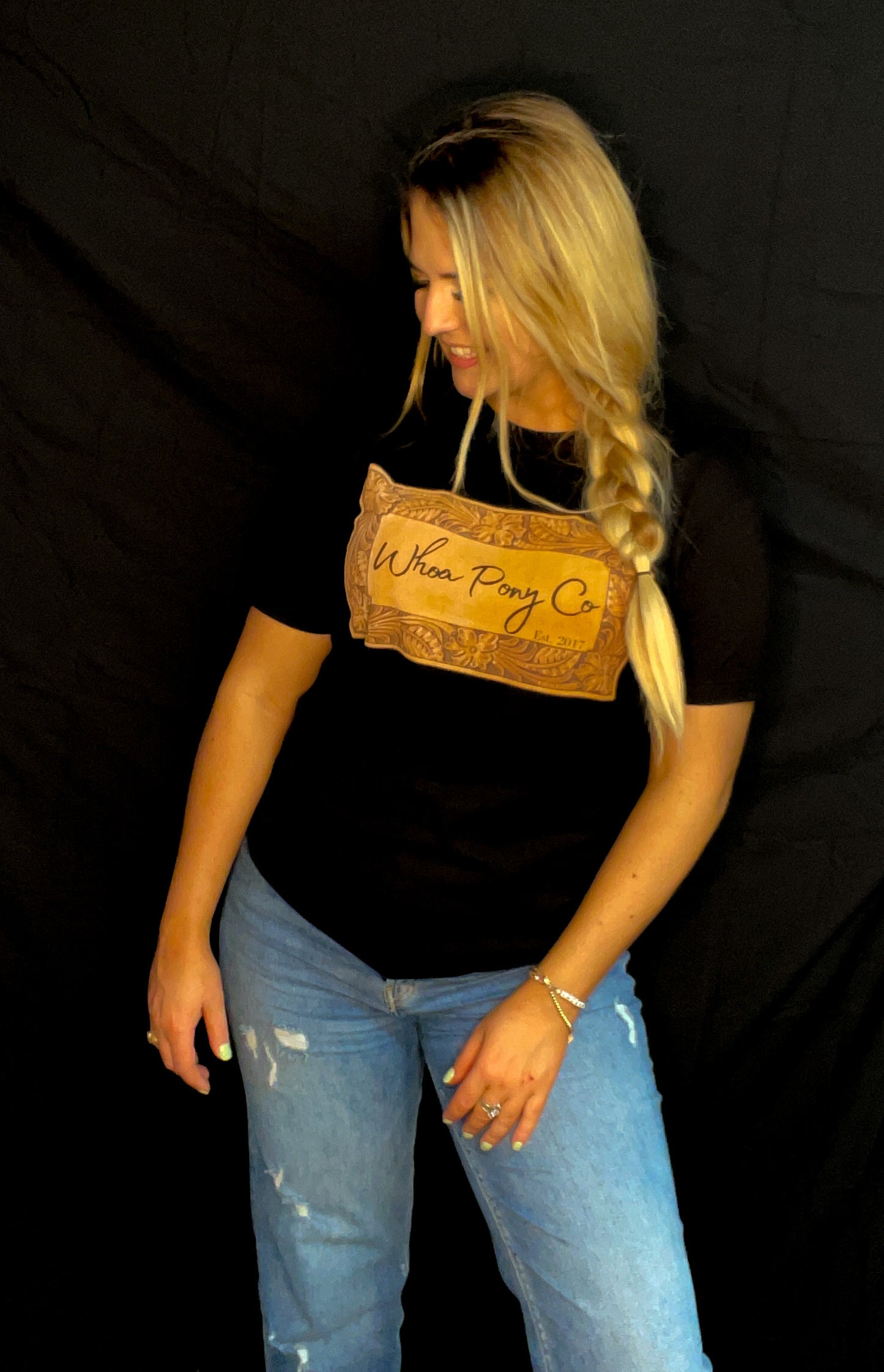 Whoa Pony Co Tooled Patch Tee