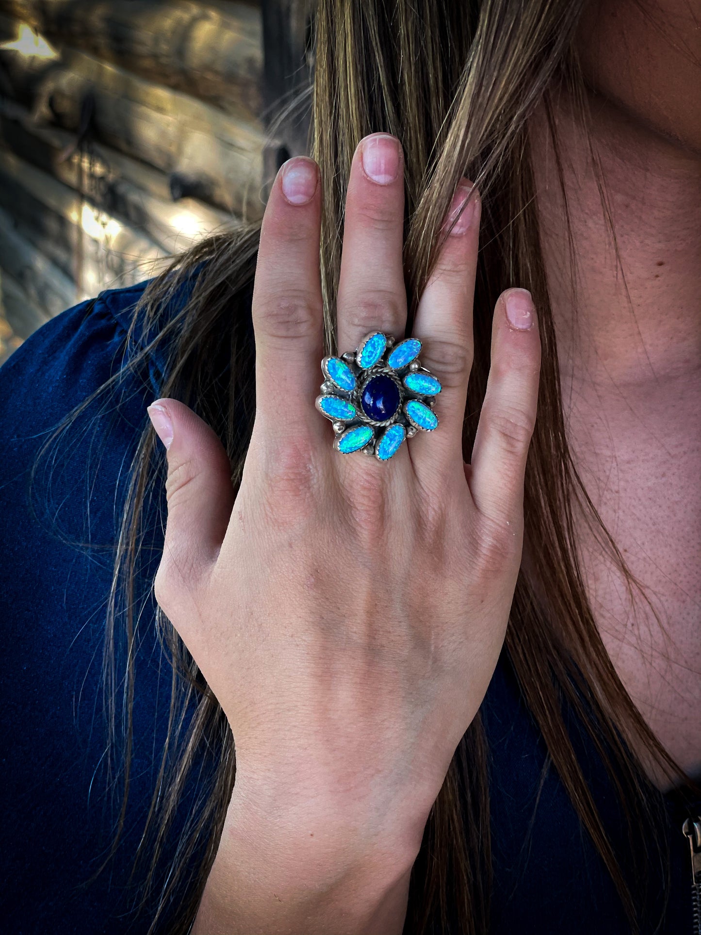 Opal cluster ring