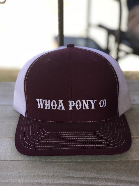 Maroon/White Whoa Pony Co. Hat