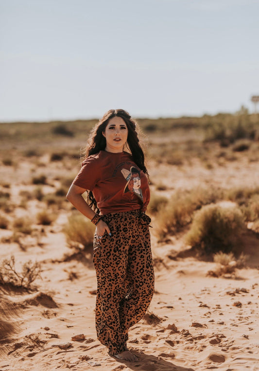 Leopard Print Wide Leg Pants
