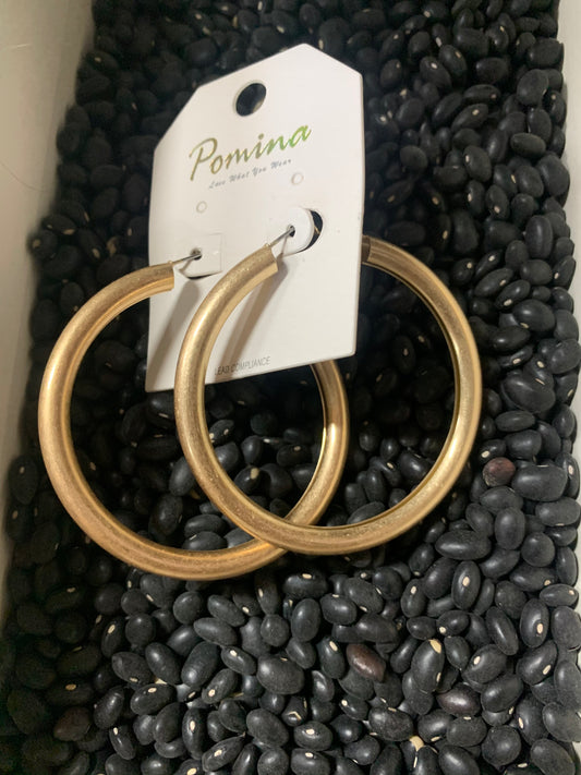 WORN 2.5"TUBE HOOP EARRINGS - 1458